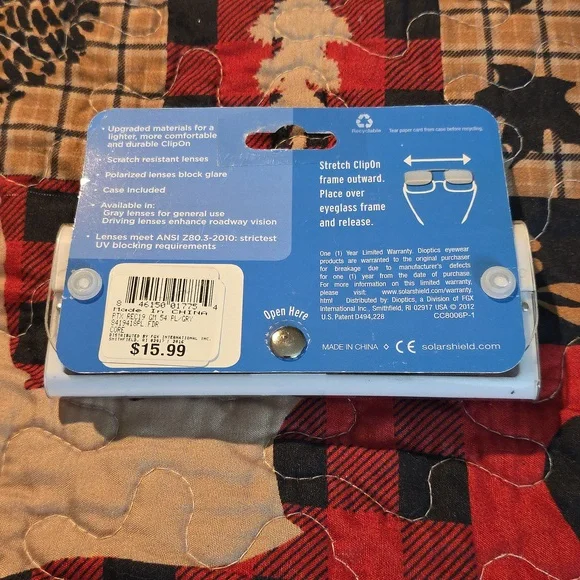 Polarized Clip-On Sunglasses - Lens Solar Shield 54 Rec 19 - Picture 2 of 2